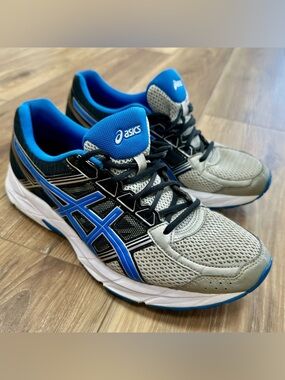 Asics Gel Contend 4 Running Shoes, T715N, Blue/Black/Grey, Size 11.5